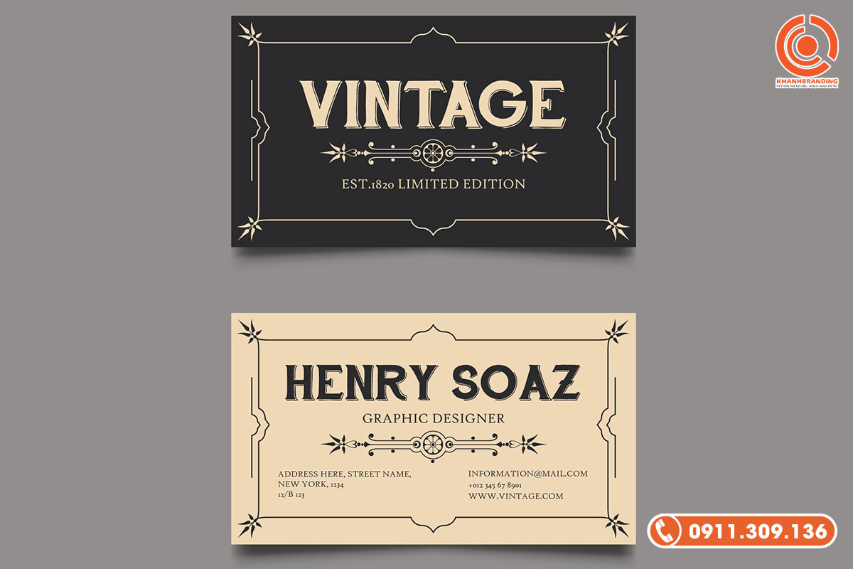 Mẫu card visit vintage cổ điển