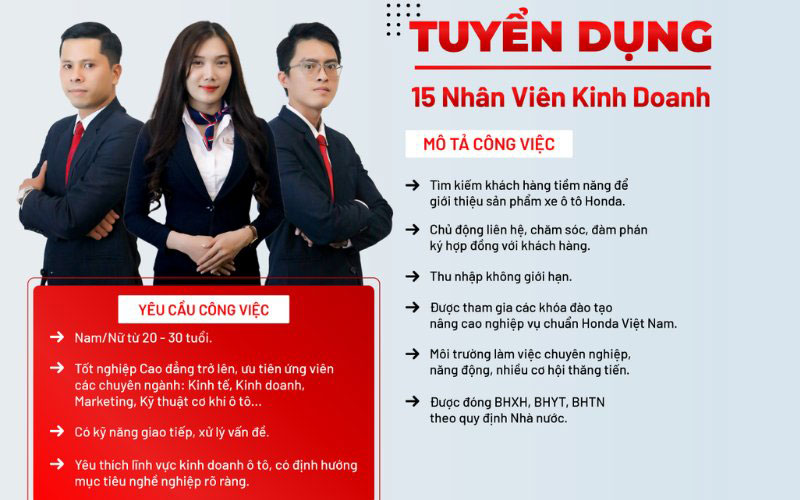 Mẫu thông báo ứng tuyển đẹp