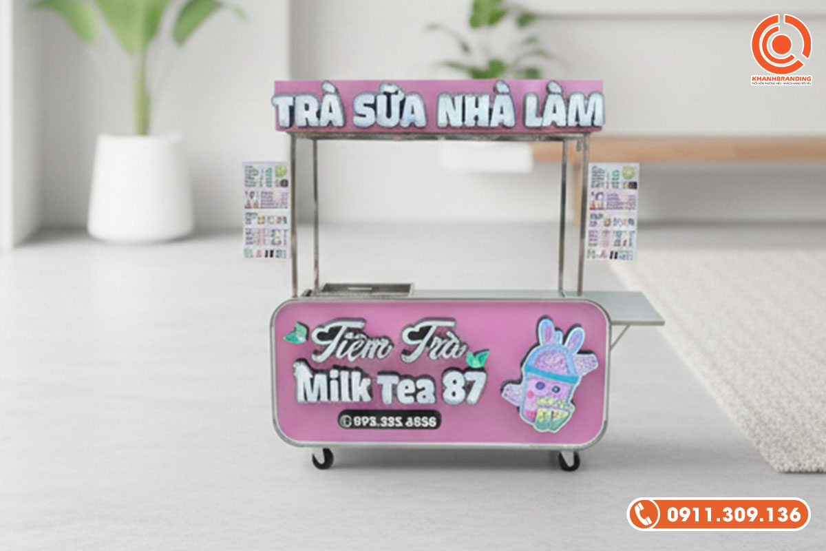 Mẫu decal dán xe trà sữa dễ thương