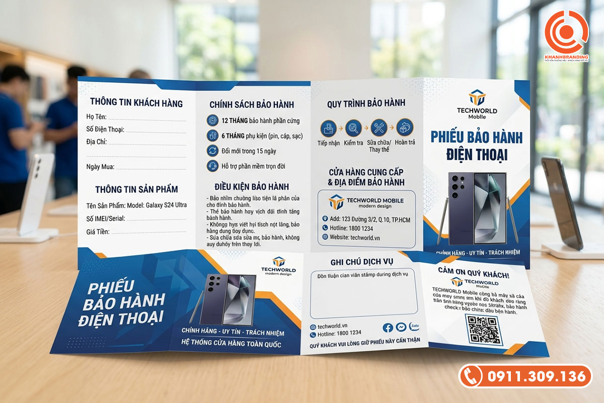 Mẫu phiếu bảo hành gấp