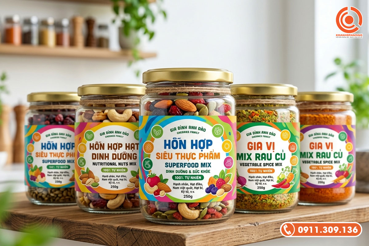 Mẫu tem trái cây sấy mix đủ vị