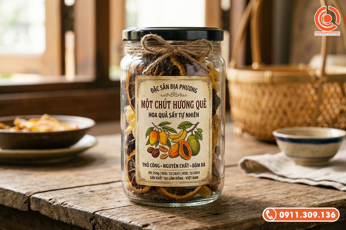 Mẫu tem vintage cho đặc sản địa phương