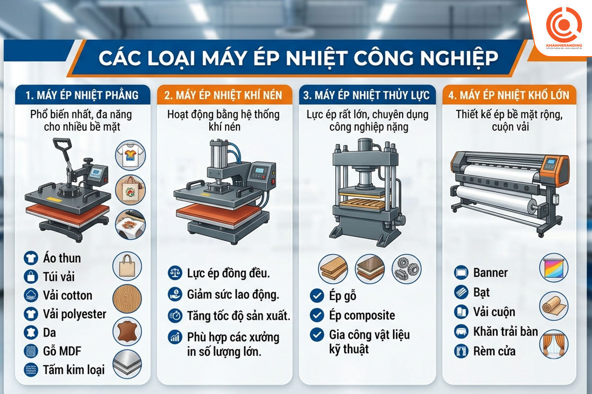 Các loại máy ép nhiệt công nghiệp