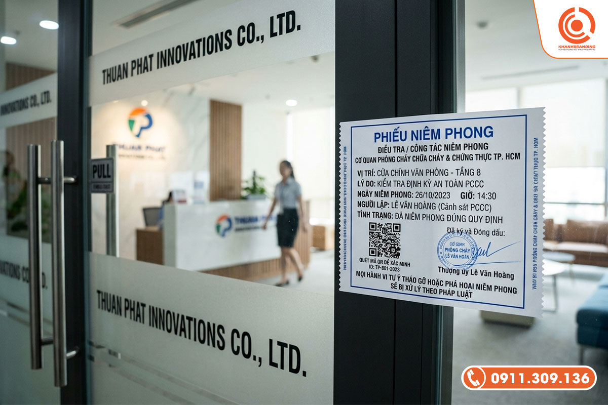 Mẫu giấy niêm phong cửa có mã QR