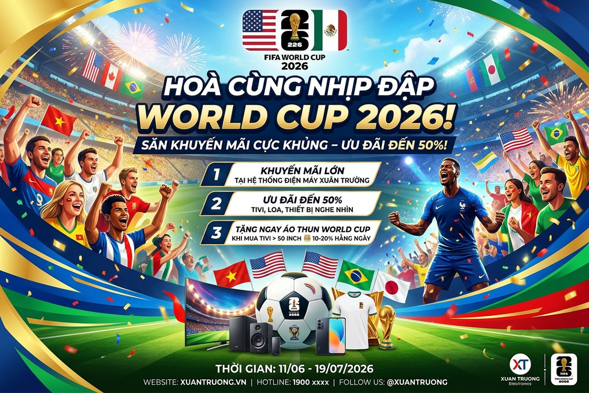 Poster bóng đá kết hợp chương trình khuyến mãi