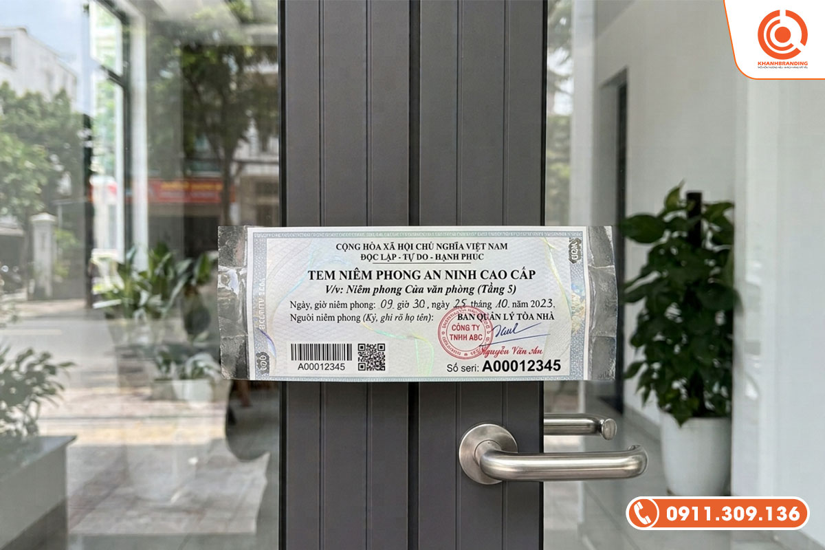 Tem niêm phong cửa có số seri