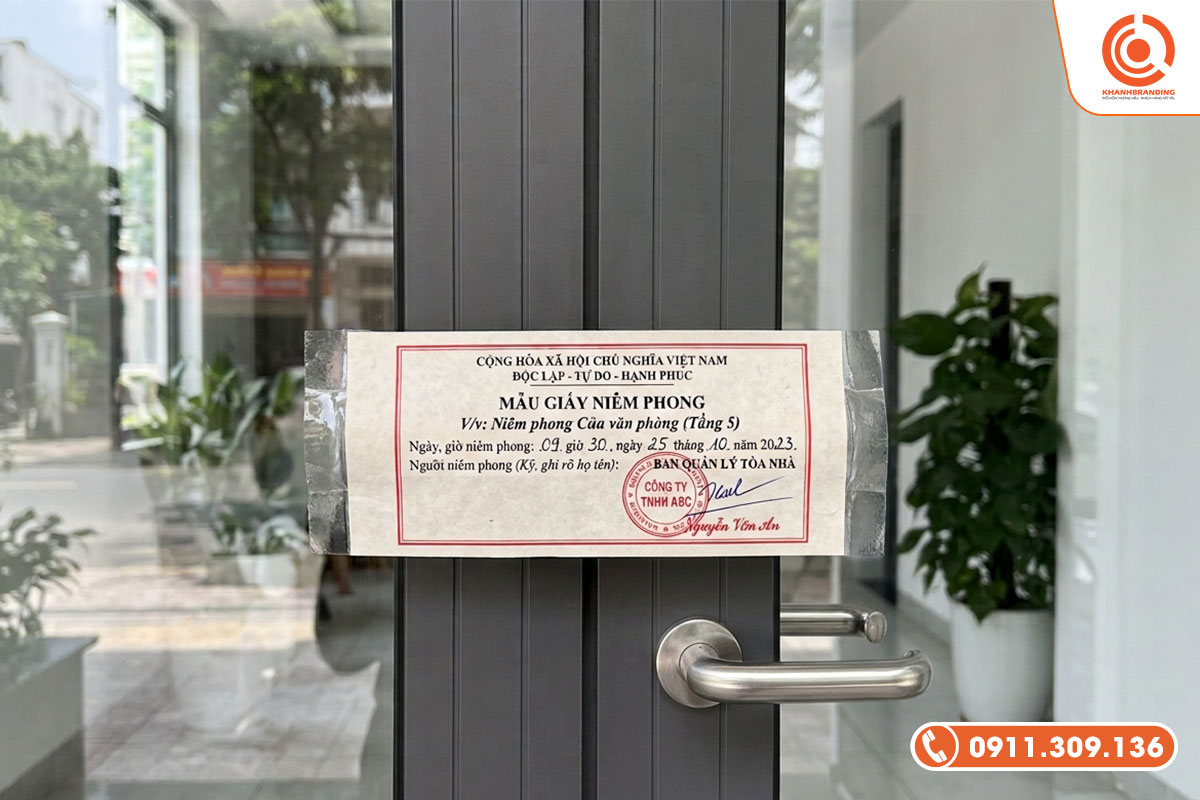 Tem niêm phong cửa đơn giản