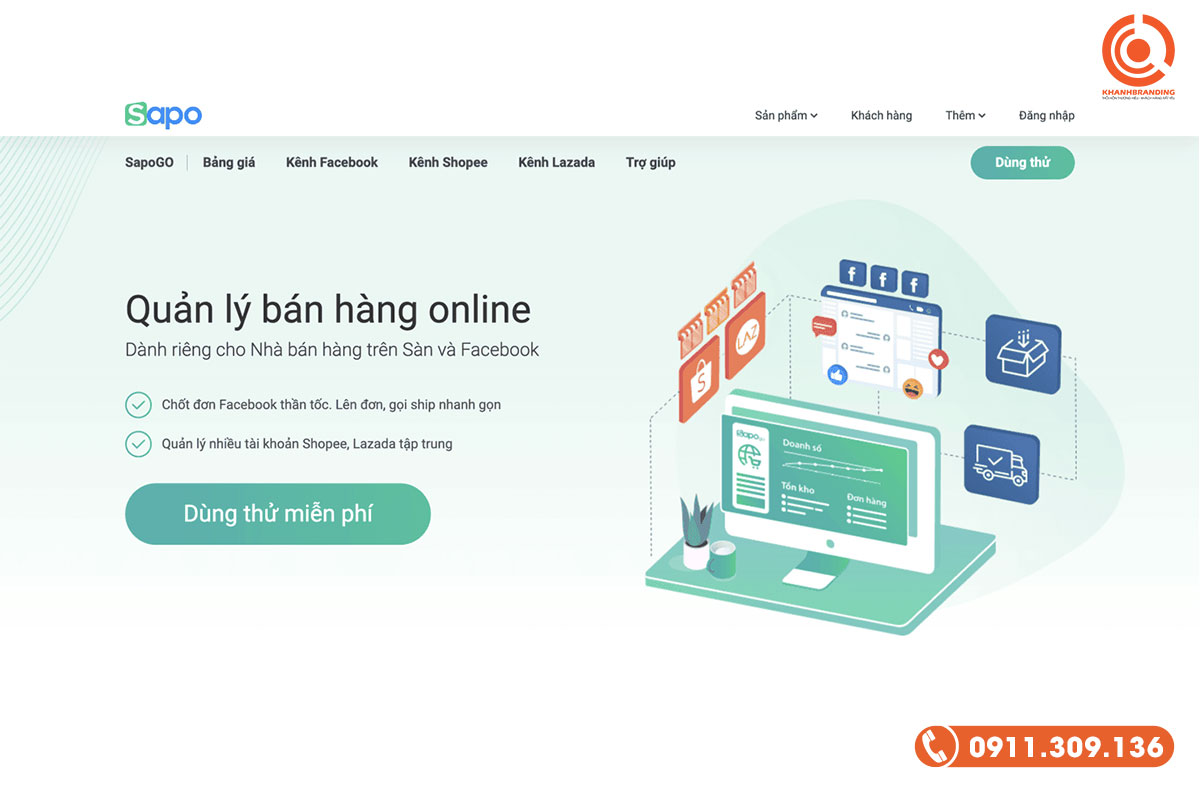 Phần mềm quản lý bàn hàng đa kênh Sapo