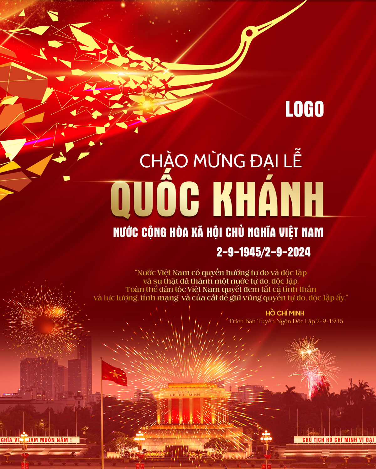 Thiết kế lịch nghỉ lễ Quốc Khánh