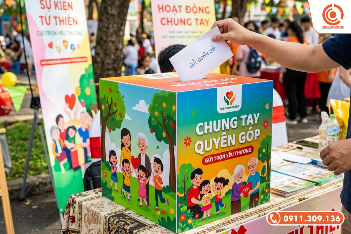 Thùng quyên góp đẹp