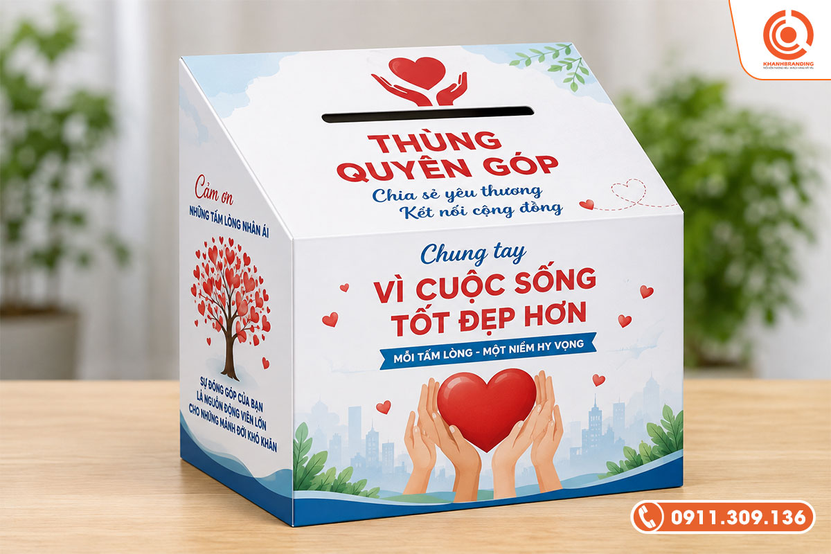 Thùng quyên góp bằng tấm format