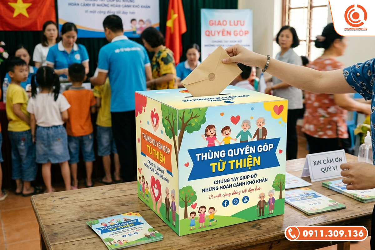 Thùng quyên góp bằng tấm format
