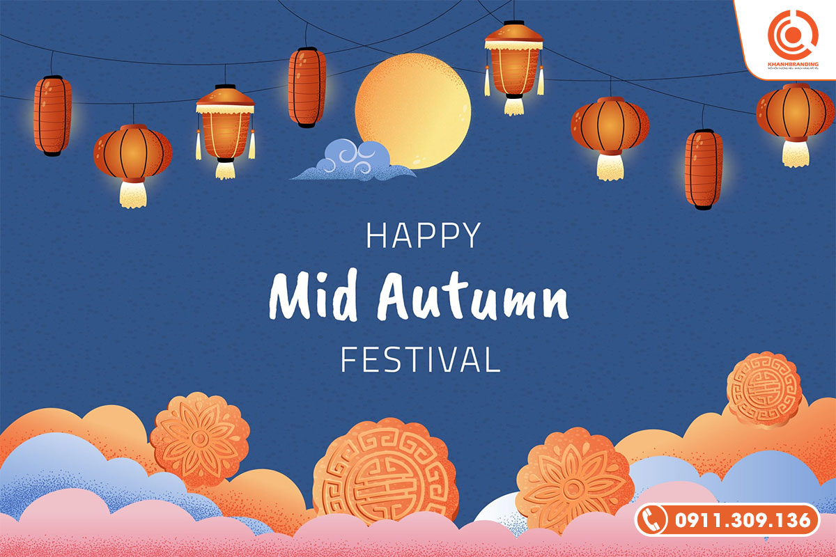 Mẫu banner Trung thu hiện đại, tối giản