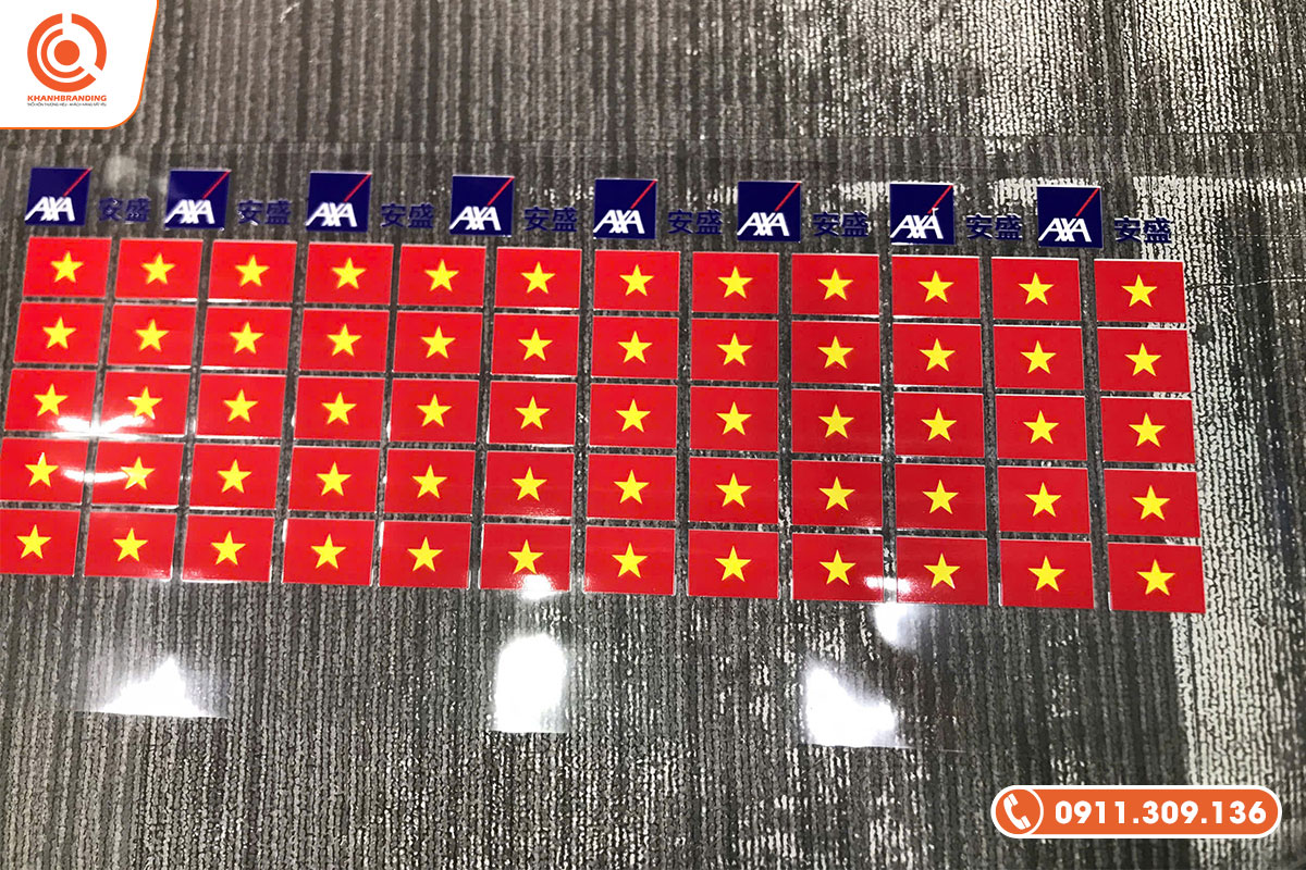 In tem UV DTF theo yêu cầu tại Khanh Branding