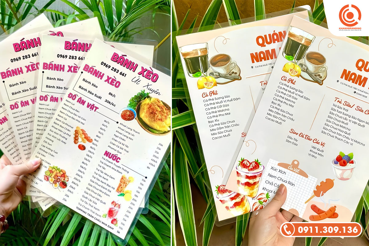 Menu giấy ép plastics