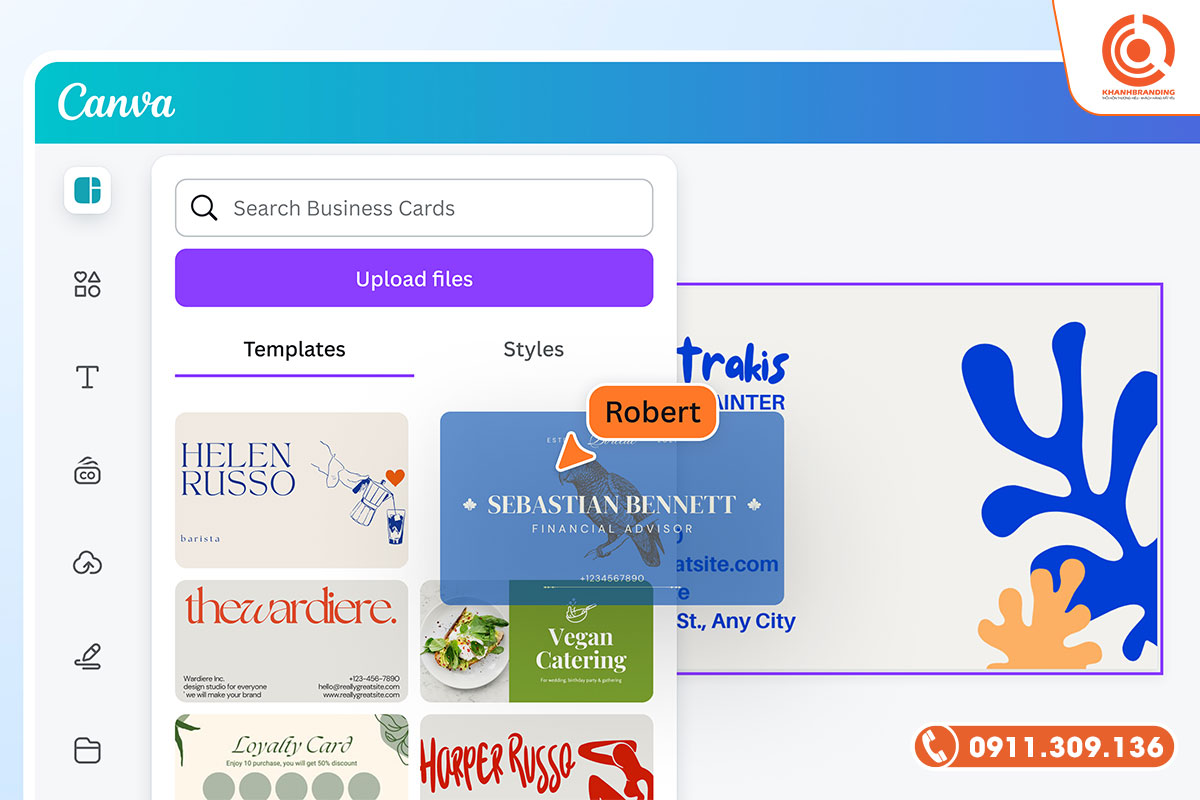 Tự thiết kế card visit với Canva