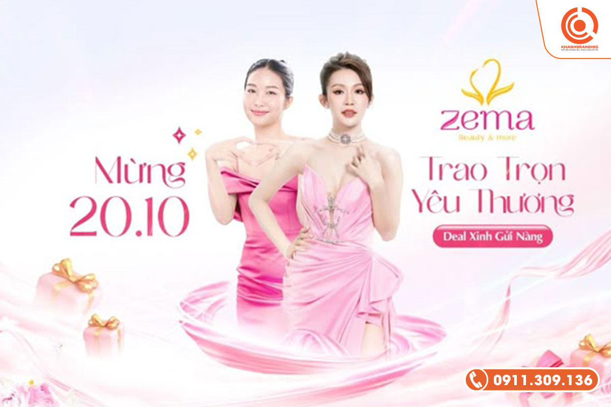 Thiết kế banner 20/10 dành cho cửa hàng mỹ phẩm