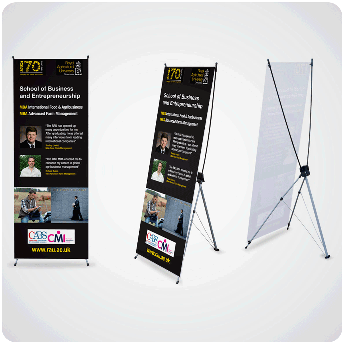 Mẫu standee chân X kích thước 80x180cm tại Khanh Branding