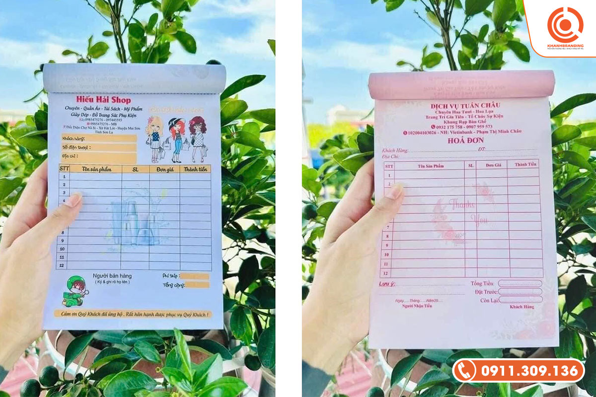 In hóa đơn bán lẻ thiết kế theo yêu cầu