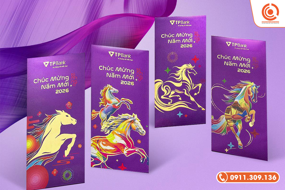 Bao lì xì theo nhận diện thương hiệu
