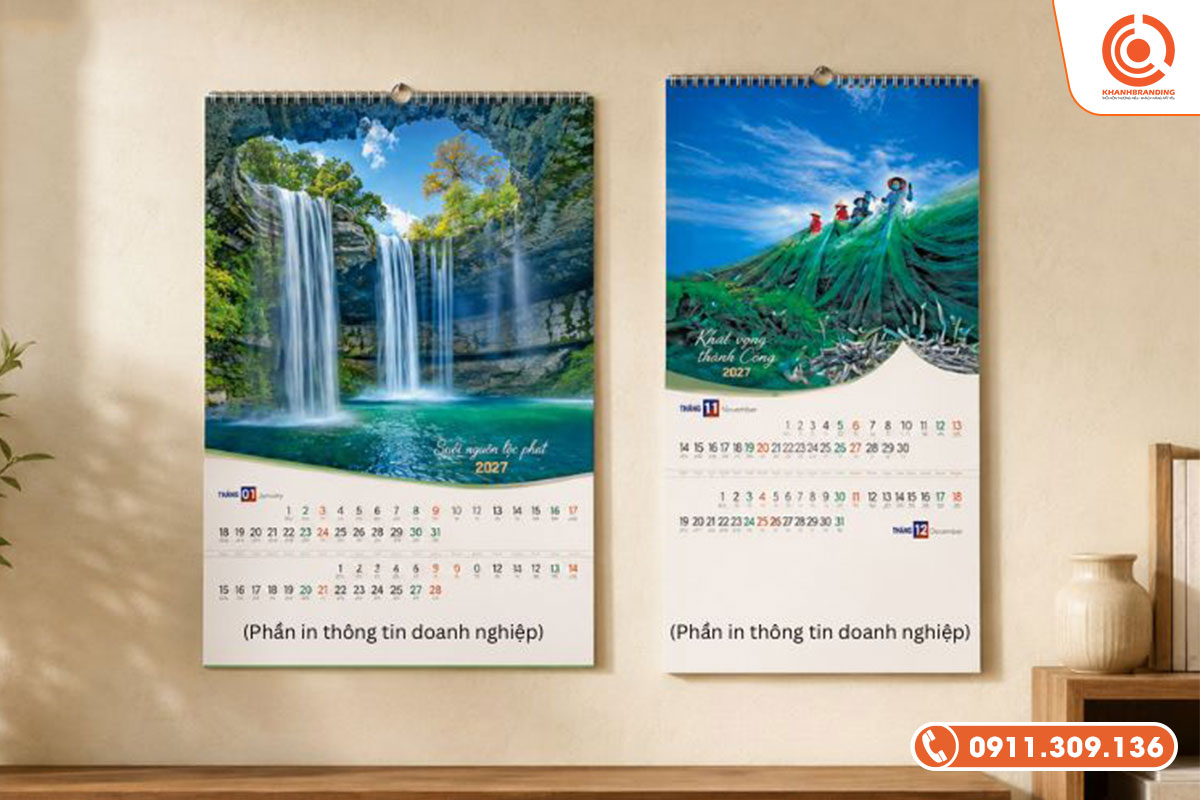 lịch treo tường lò xo