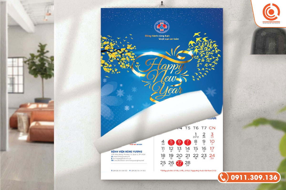 Lịch tết in logo doanh nghiệp