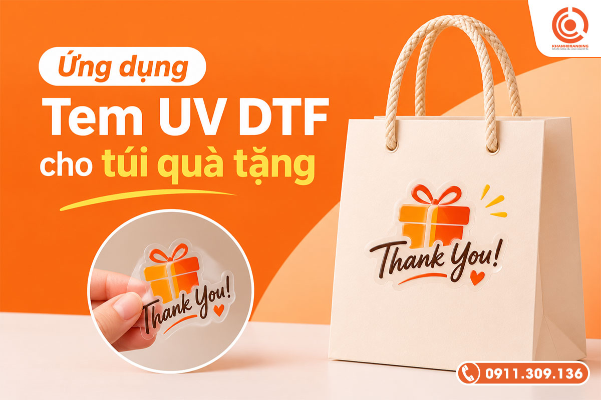 Tem UV DTF cho túi quà tặng