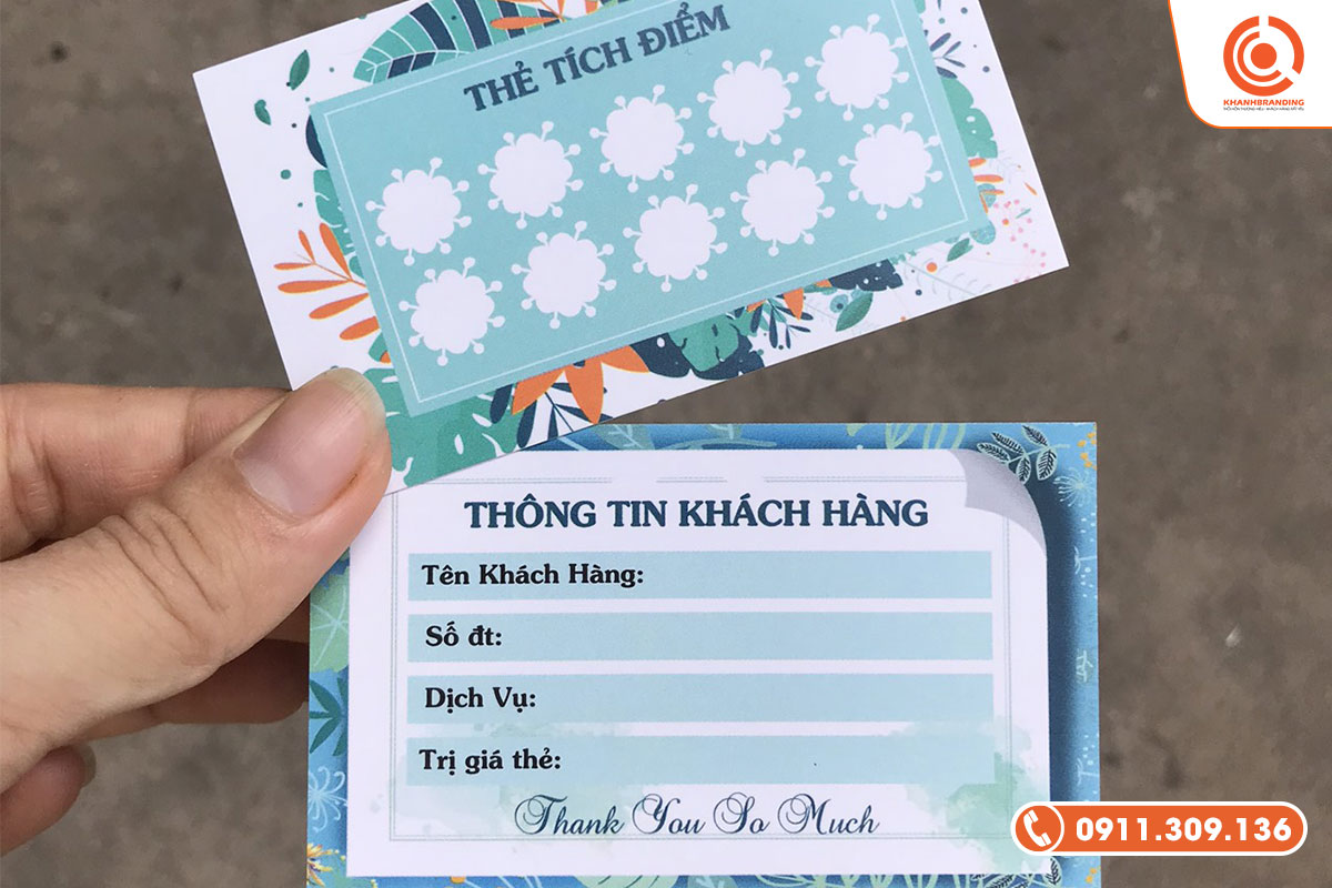 Thẻ tích điểm ghi thông tin