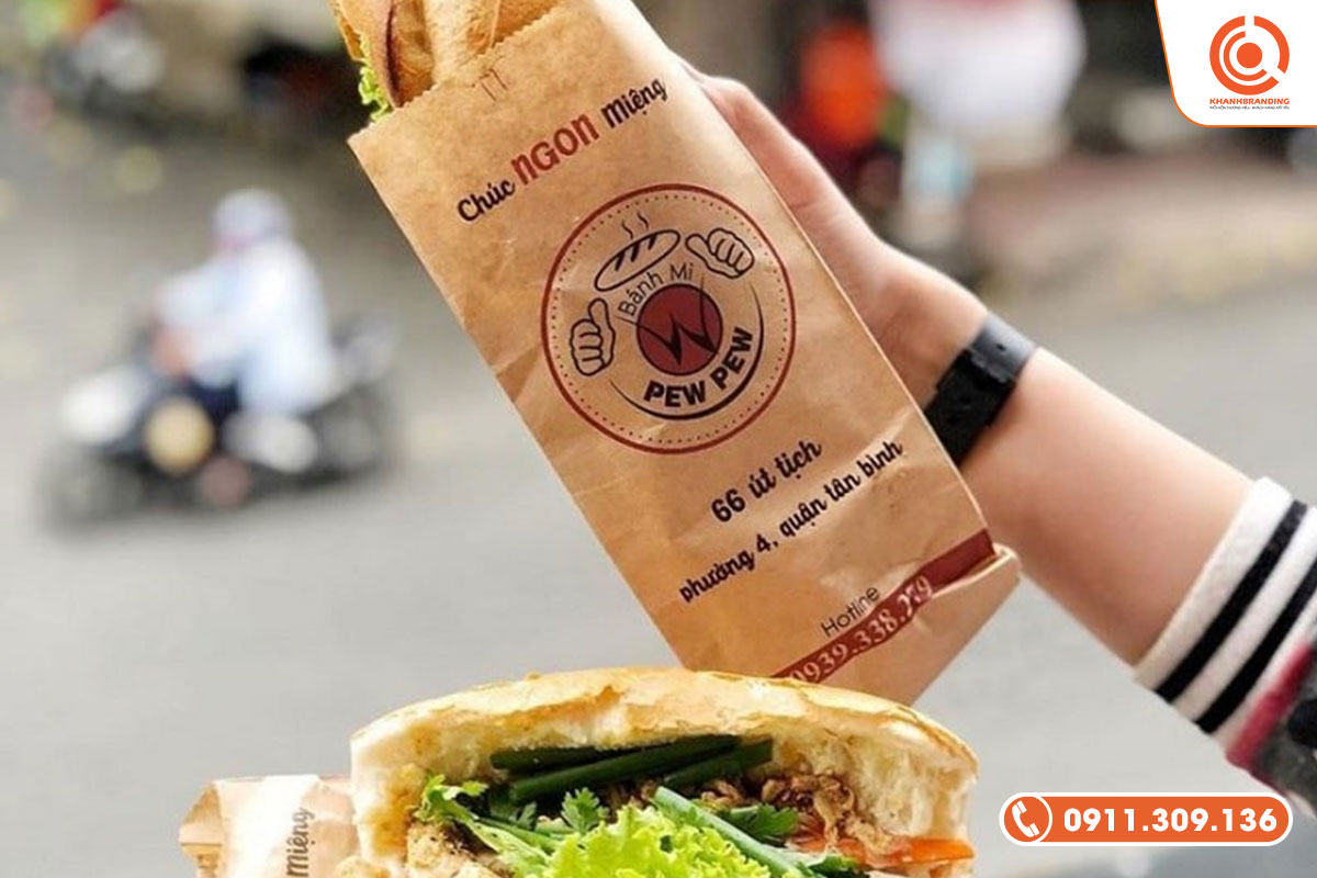 Túi giấy đựng bánh mì kraft tối giản